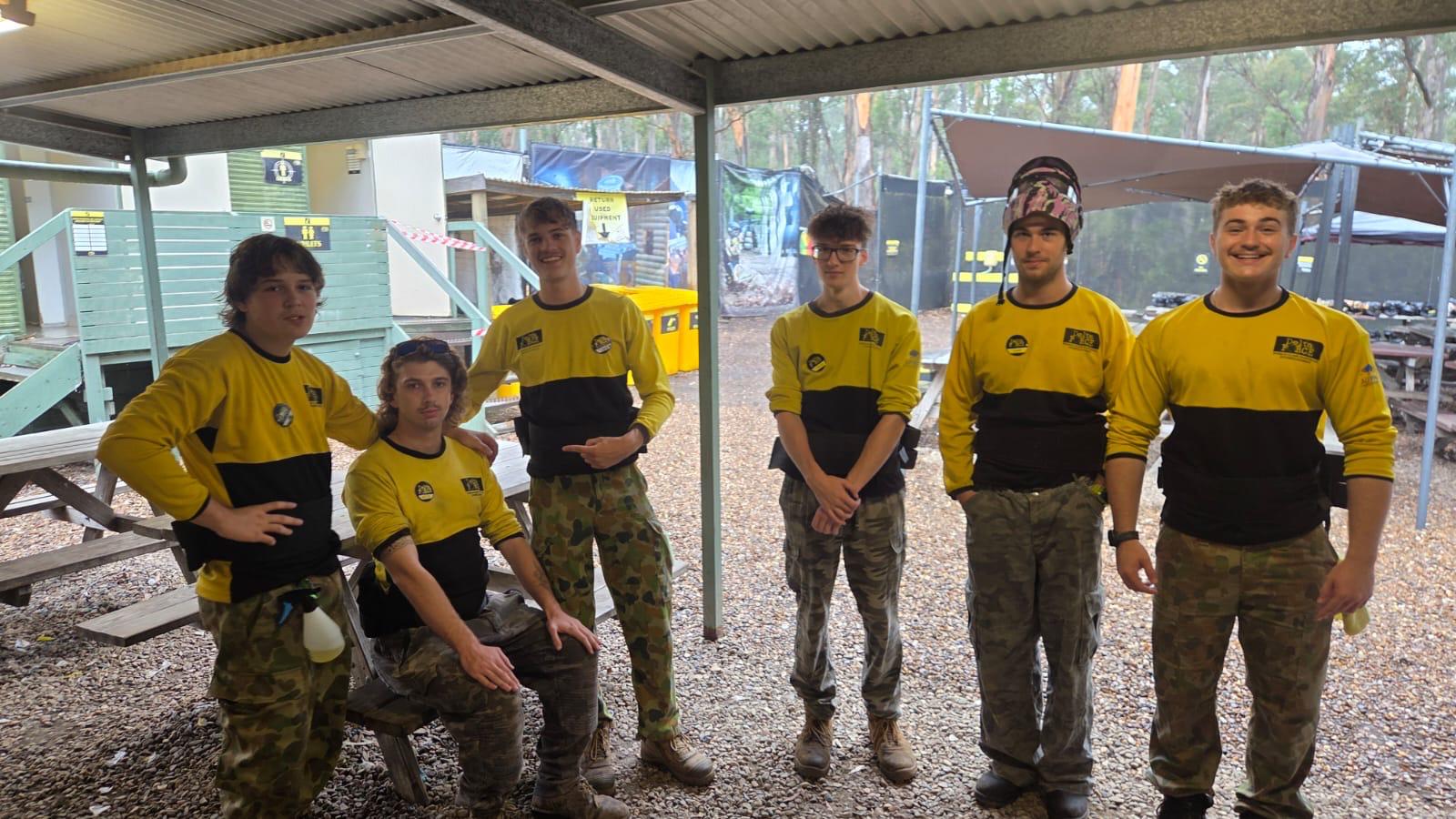 Six Delta Force marshals gathered together in uniform